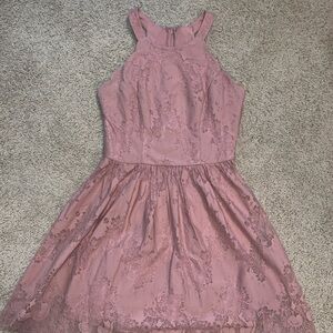Altar’d State Pink Lace Fit & Flare Dress – Size M